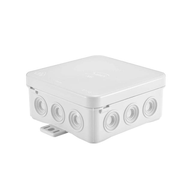 N6w ,  Puszka naścienna z dławicą zintegrowaną, samozatrzaskowa 85*85mm - Seria Fastbox, biały