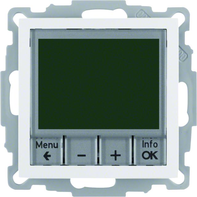 BERKER B.Kwadrat Regulator temperatury ze sterowaniem czasowym z stykiem zwiernym i elementem centra