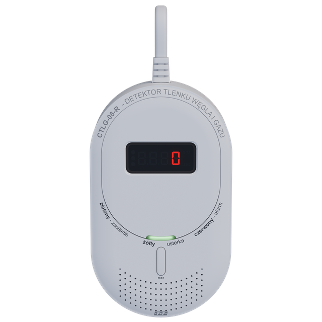 Detektor tlenku węgla i gazu z 433 MHz CTLG-08-R F&F