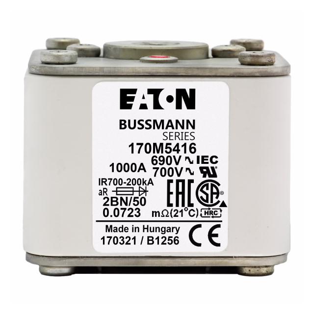 FUSE 1000A 690V 2BN/50 AR UC Wkładka szybka 1000A AC 690V rozmiar 2 61x77x51 mm aR IEC UL, 170M5416