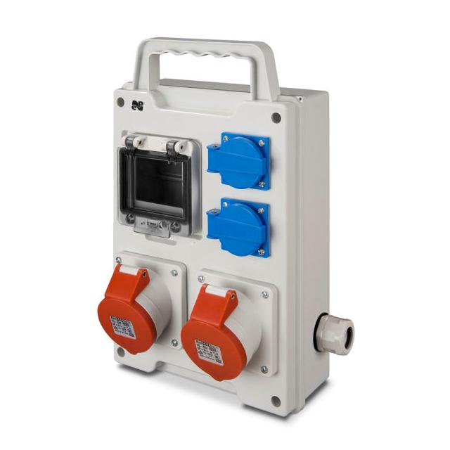 RS 4-mod. 2x2P+Z, 3P+N+Z 16A, 3P+N+Z 32A  IP 44 szara