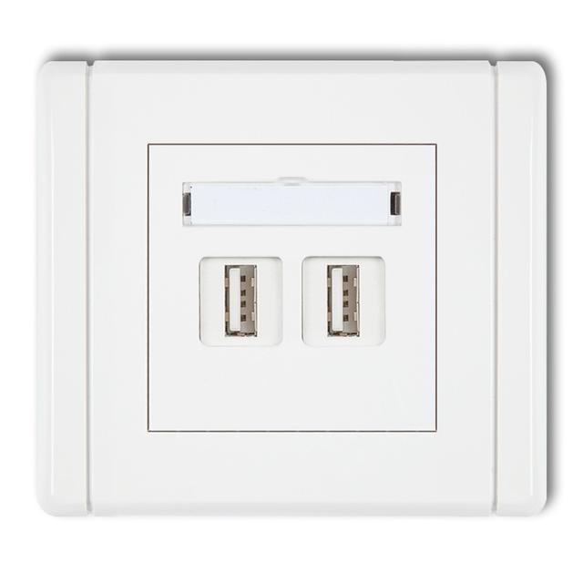 FLEXI Gniazdo podwójne 2xUSB A-A 2.0 biały FGUSB-2 KARLIK