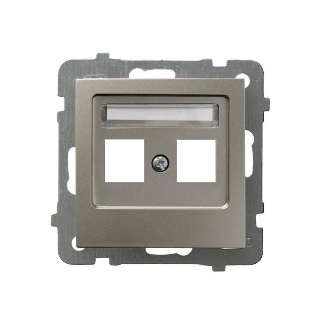 AS Obudowa gniazda podwójnego typu Keystone prosta - kolor satyna light