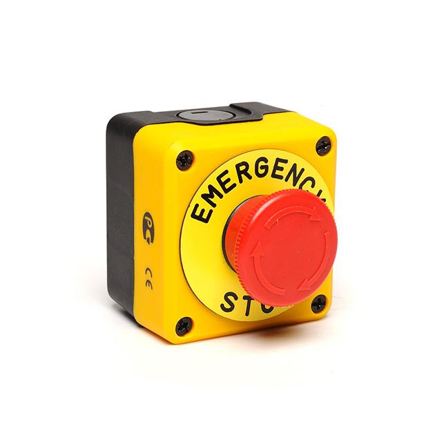 Kaseta czarno-żółta, stop bezp. ryglowany (1NC) "Emergency Stop"