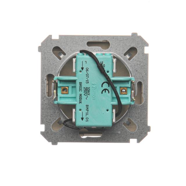 Simon Basic Przycisk pojedynczy zwierny bez piktogramu z podświetleniem LED 10A szybkozłączka stal i