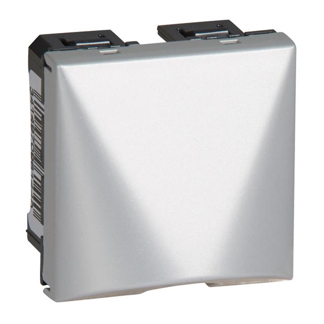 Mosaic - Wyjście Kablowe Standard 20A - 2 Modułowe - Aluminium 079249 LEGRAND