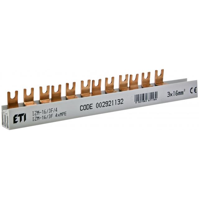 Szyna łączeniowa widełkowa 3P 100A 16mm2 (12mod.) IZM-16/3F 4xMPE 002921132 ETI