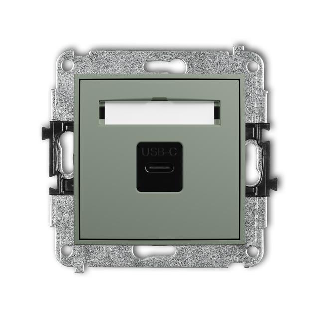 MINI Gniazdo pojedyncze 1xUSB C-C szałwiowy 61MGUSB-7 KARLIK