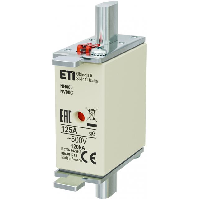Wkładka topikowa NH zwłoczna KOMBI NH000 WT-00C gG 125A 500V 004181215 ETI