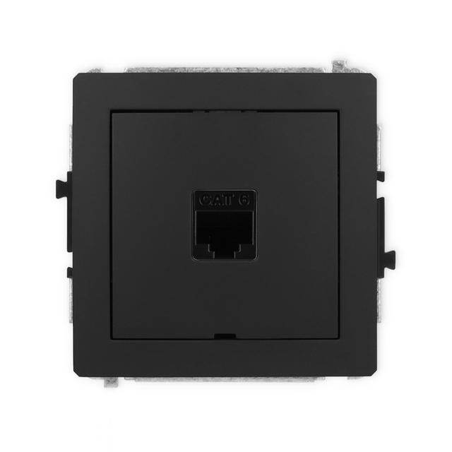 DECO Mechanizm gniazda komputerowego pojedynczego 1xRJ45, kat. 6, 8-stykowy, bez pola opisowego czar