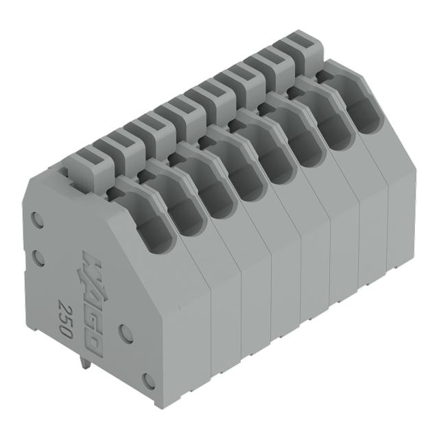 Złączka do płytek drukowanych przycisk 0,5mm2 RM 2,54mm 8-bieg szara /50szt./ 250-1408 WAGO