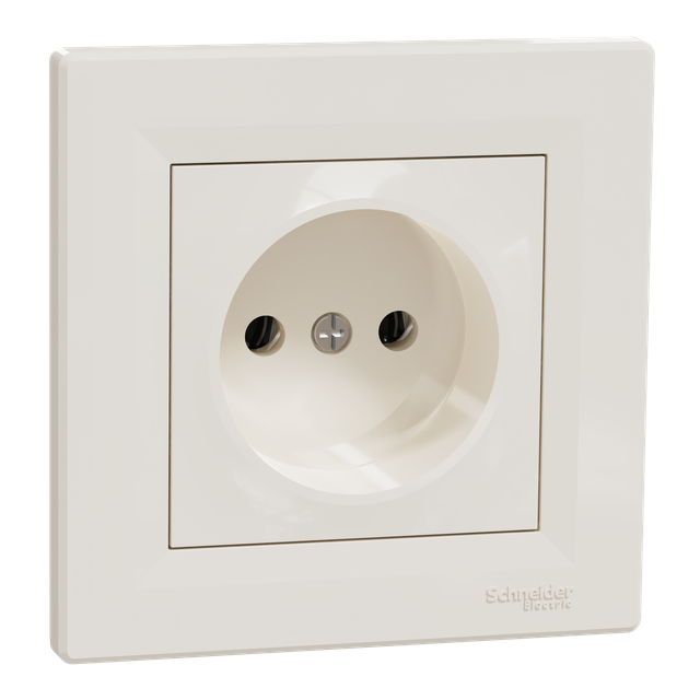 Asfora, gniazdo pojedyncze 2P, kremowy