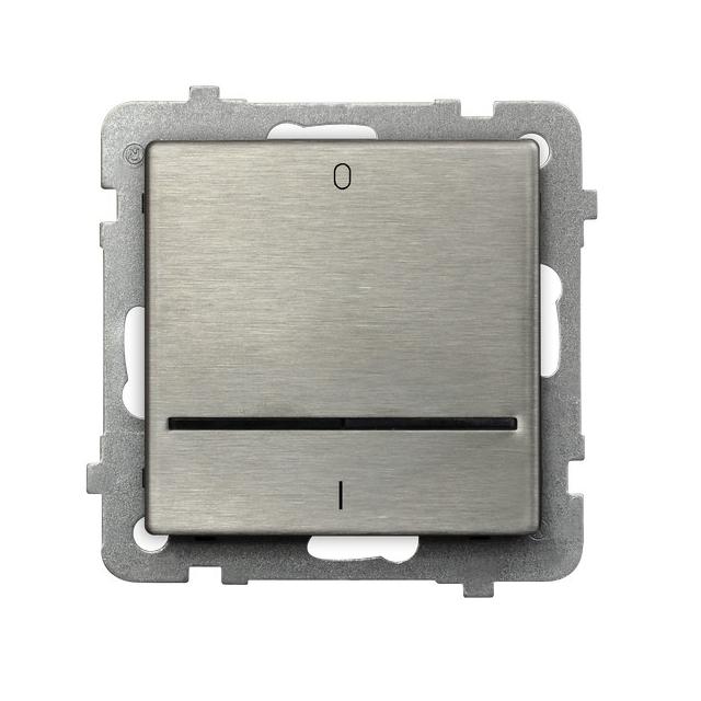 SONATA Łącznik dwubiegunowy z podświetleniem niebieskim - kolor stal inox