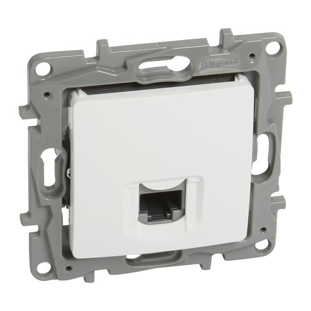 NILOE/NILOE SELECTION - GNIAZDO POJEDYNCZE RJ45 KAT 5 UTP BIAŁE, Legrand