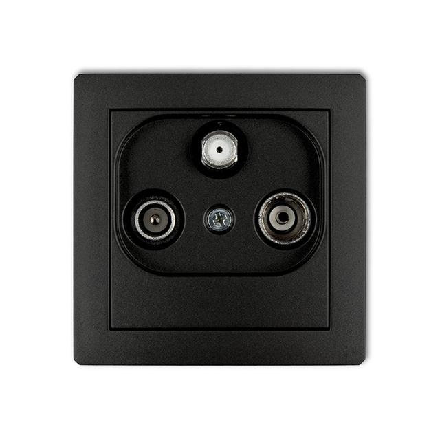 DECO Mechanizm gniazda abonenckiego RTV-SAT przelotowego 10dB czarny mat