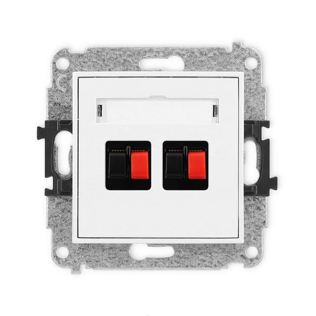 ICON Mechanizm gniazda głośnikowego podwójnego biały
