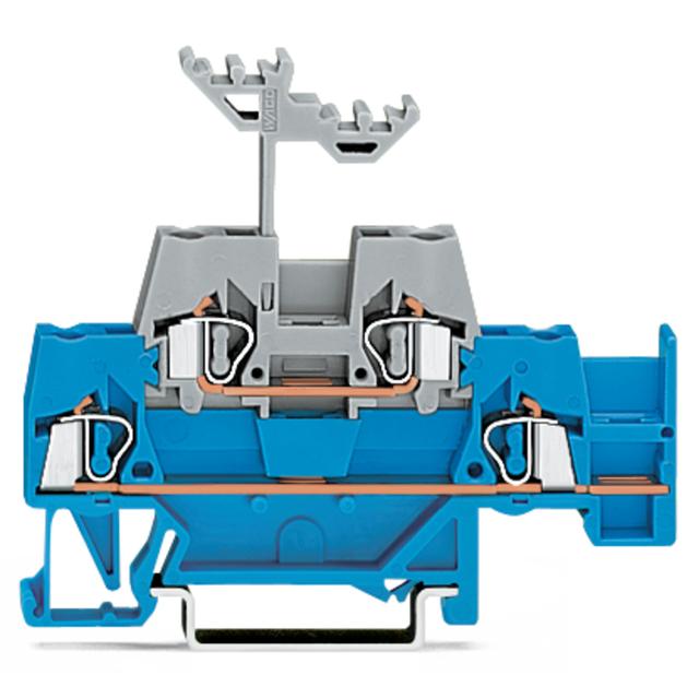 złączka dwupiętrowa L/L 2,5 mm niebieska/szara