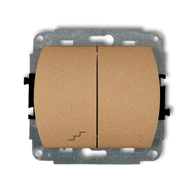 TREND Mechanizm łącznika jednobiegunowego ze schodowym (wspólne zasilanie) złoty metalik 8WP-10.1