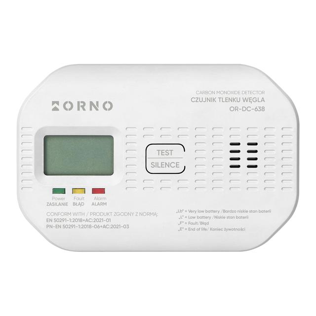 Bateryjny czujnik tlenku węgla (czadu), 2xAA, żywotność sensora 10 lat