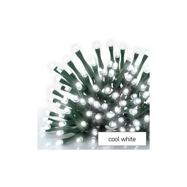 Lampki choinkowe Classic 240 LED 24m zimna biel, zielony przewód, IP44, timer