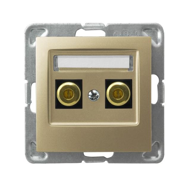 IMPRESJA Gniazdo głośnikowe pojedyncze - kolor złoty metalik GGN-1Y/m/28