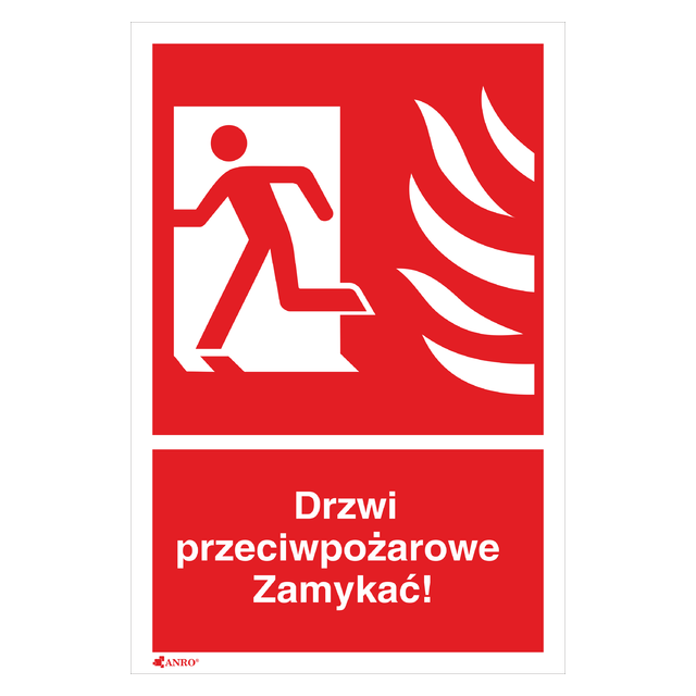 DRZWI PRZECIWPOŻAR.ZAMYKAĆ 150X205 FOLIA SAMOPRZYLEPNA FOTOLUMINESCENCYJNA