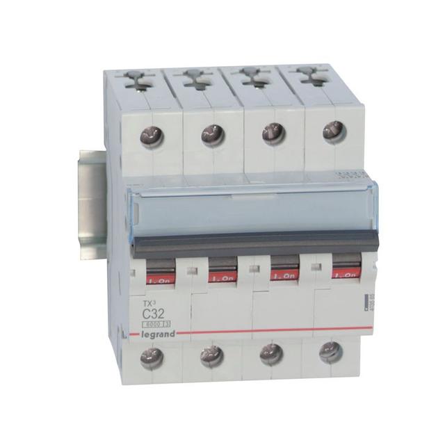 WYŁĄCZNIK NADPRĄDOWY S 304 4P C 32A 6000A SERII TX3, Legrand