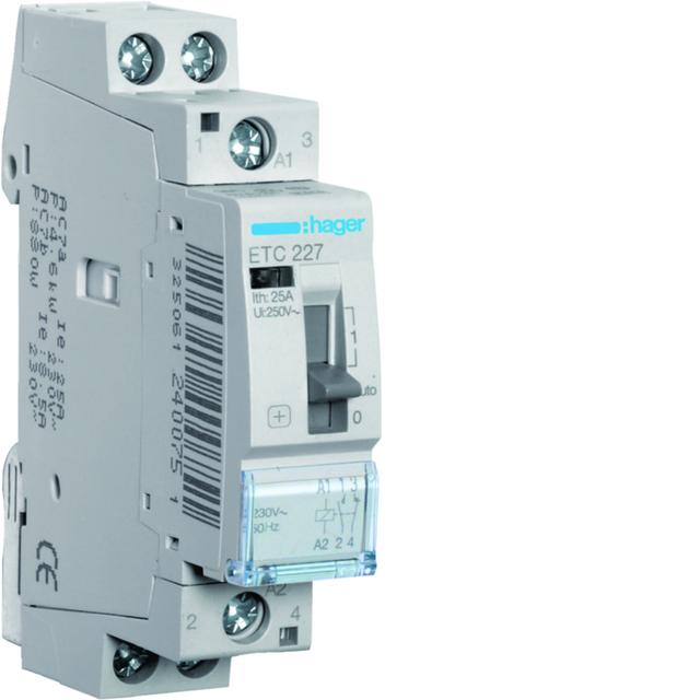Stycznik modułowy taryfowy Dzień/Noc 230V AC 1Z+1R 25A AC-7A B ETC227 HAGER
