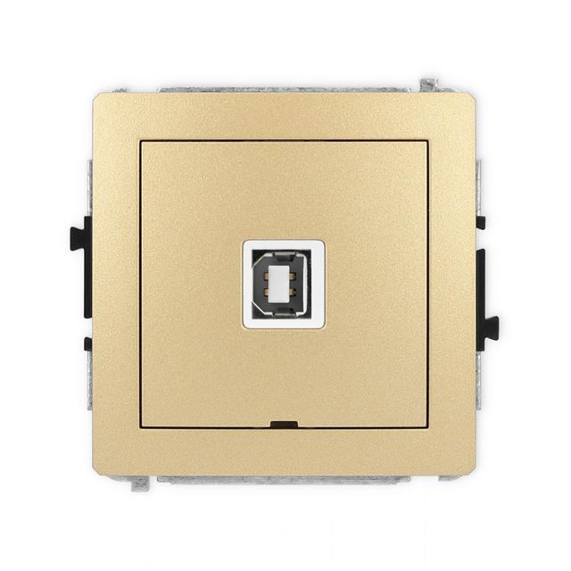 DECO Mechanizm gniazda pojedynczego USB A-B 2.0, bez pola opisowego złoty