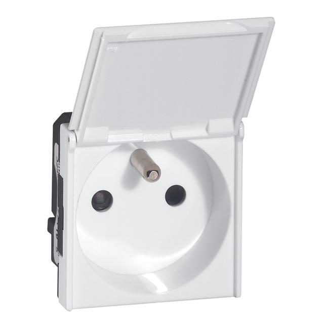 Mosaic Gn 2P+Z Z Klapką Podłączenie Przez Zac Automatyczne-2 Moduły Białe 16A-250V 278149L LEGRAND