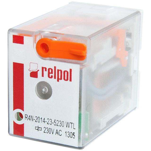 Przekaźnik elektromagnetyczny, przemysłowy 4P 7A 230VAC R4N-2014-23-5230-WTL 860414 RELPOL