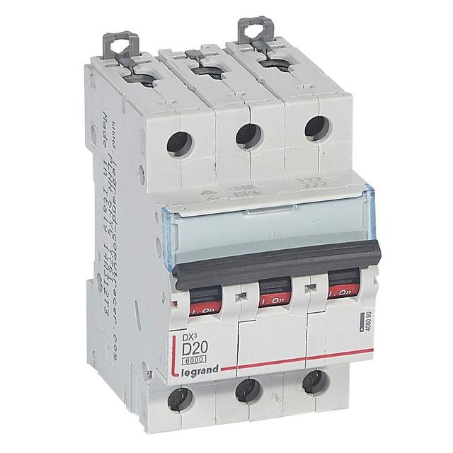 Wyłącznik Nadprądowy S 303 3P D20A 6kA DX3 408090 LEGRAND