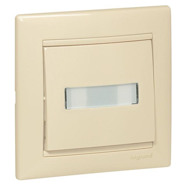 VALENA PRZYCISK JEDNOBIEGUNOWY 12V PODŚWIETLANY Z ETYKIETĄ KREM 10A-250V~, Legrand