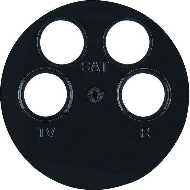 BERKER R.1/R.3 Płytka czołowa do gniazda antracytowego 4-wyj. cz 14842045 HAGER