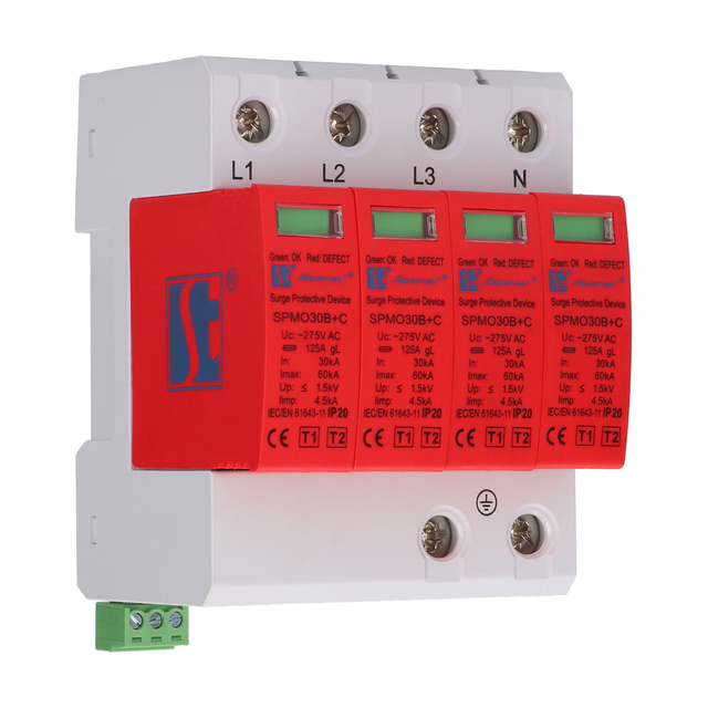 Warystorowy ogranicznik przepięć typ 1+2 (klasa B+C) czterobiegunowy SPMO30B+C\4P