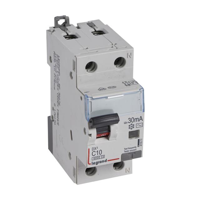 Wyłącznik Różnicowo-Nadprądowy 2P 10A C 0,03A Typ AC P312 DX3 411011 LEGRAND