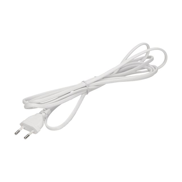 Przewód przyłączeniowy wtyczka EURO 2P 2x0,75mm2 IP20 1,9m biały ORNO