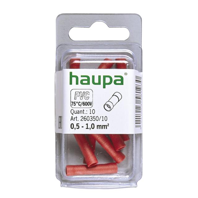 Złączka doczołowa izol. 0,5-1,0 mm PVC czerwona ( 10 szt w opakowaniu)