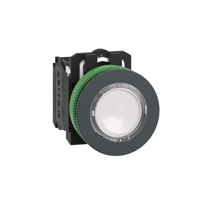 Harmony XB5 Antybakteryjny podświetlany przycisk płaski plastik biały fi30 LED 230-240 V AC, XB5FW31M5 Schneider