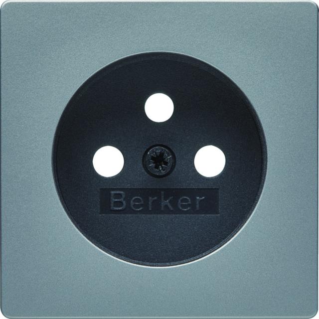 BERKER Q.x Płytka czołowa do gniazda z uziemieniem aluminium aksamit lakierowana 3965766074 HAGER