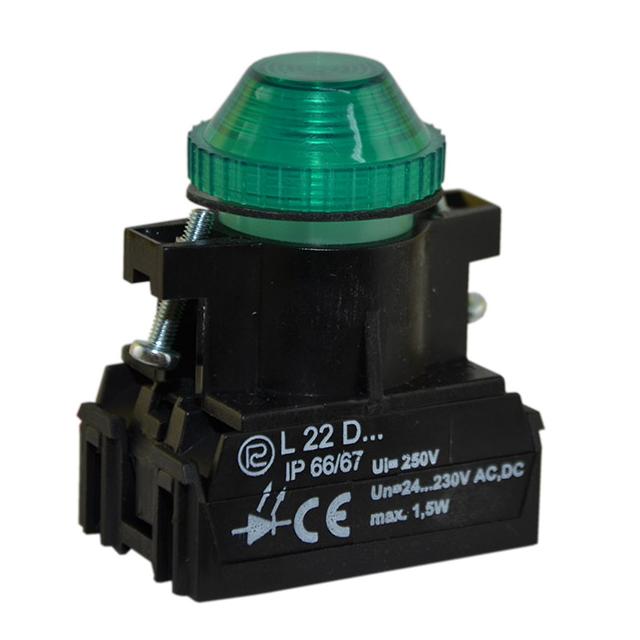 Lampka L22W/230V/W3 zielona