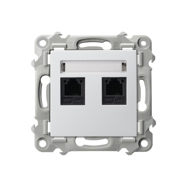 SZAFIR Gniazdo telefoniczne podwójne niezależne - kolor biały