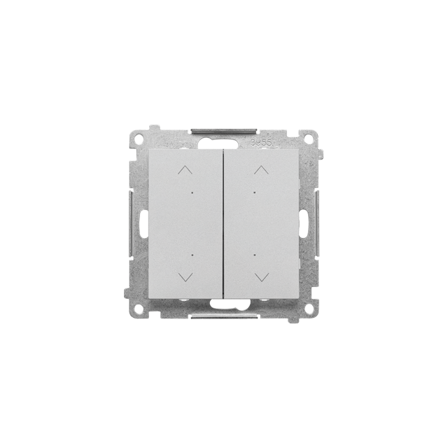 Simon 55 Łącznik/Przycisk roletowy zwierny podwójny elektroniczny Aluminium mat TEZ2.01/143 KONTAKT