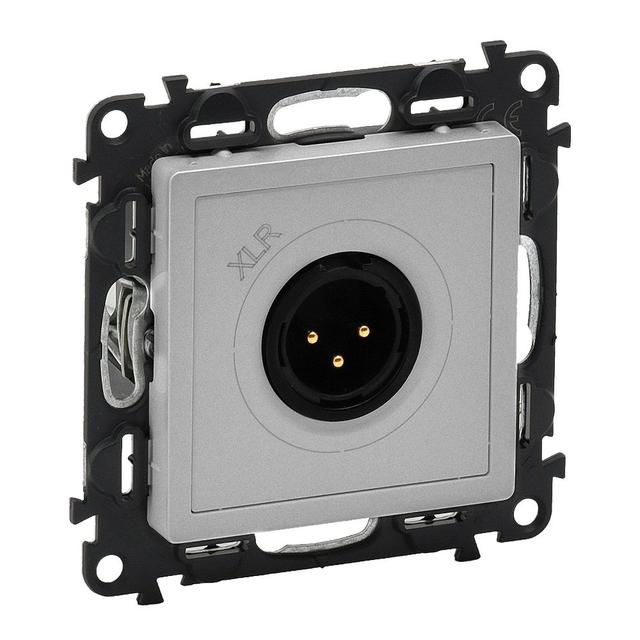 VALENA LIFE GNIAZDO MĘSKIE XLR 3-BIEGUNOWE ALUMINIUM, Legrand