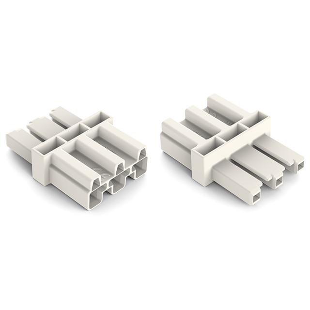 WINSTA element sprzęgający 3-torowy 1 x wtyk / 1 x gniazdo biały