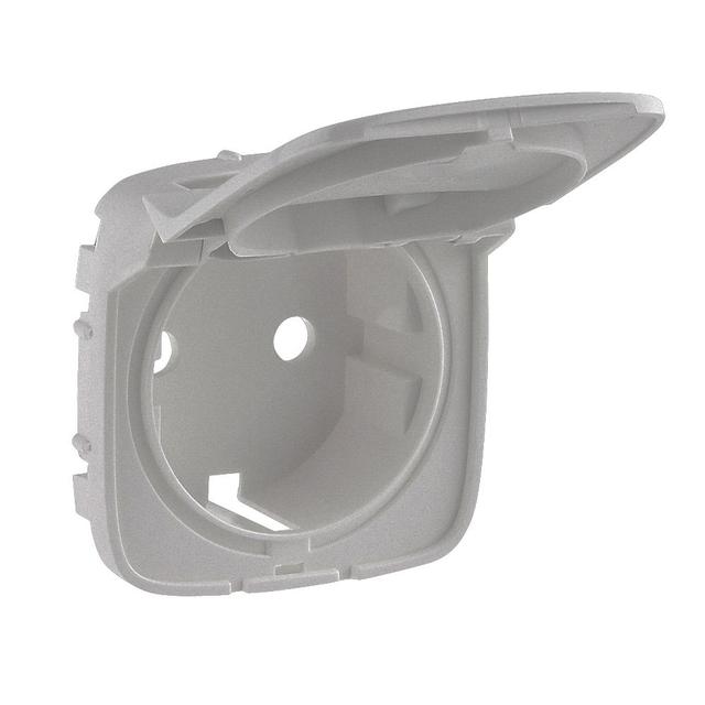 VALENA ALLURE - PLAKIETKA ALUMINUM GNIAZDA SCHUKO 2P+Z Z KLAPKĄ, Legrand