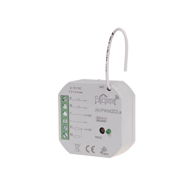 Sterownik PWM dwukanałowy niskiego napięcia z dwukanałowym nadajnikiem - Long Range rH-PWM2S2-LR F&F