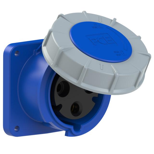 GNIAZDO TABLICOWE PROSTE POWER TWIST IP67 63A 230V 2P+Z 100x100mm 333-6 PCE