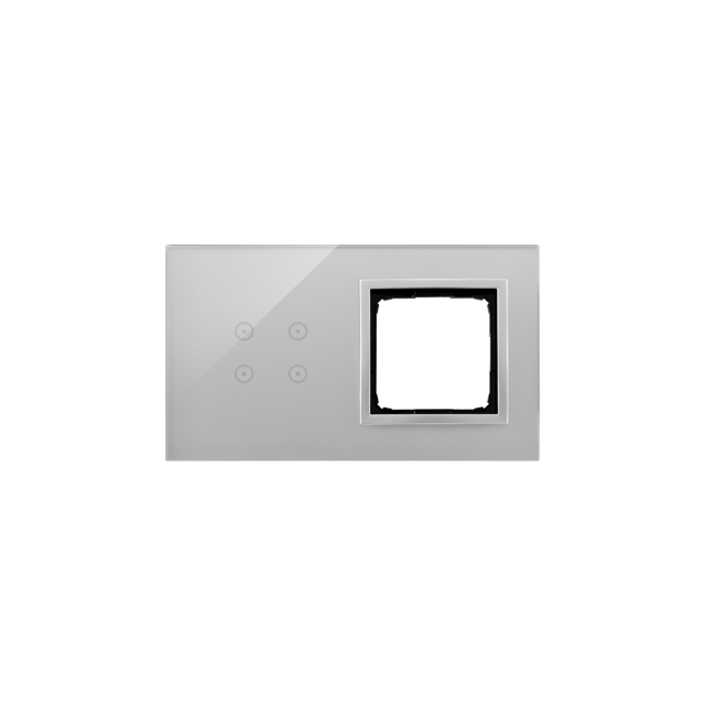 Simon 54 Touch Panel dotykowy S54 Touch 2 moduły 4 pola dotykowe + 1 otwór na osprzęt S54 srebrna mgła DSTR240/71 KONTAKT