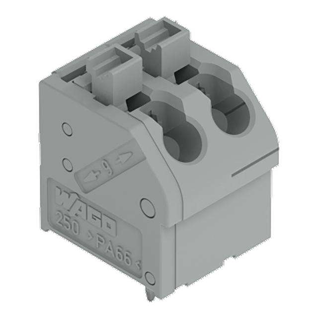 Złączka do płytek drukowanych przycisk 1,5mm2 RM 5mm 2-bieg szara /100szt./ 250-502 WAGO